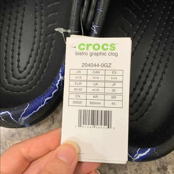 Electric / Lightening Blue and Black Crocs
